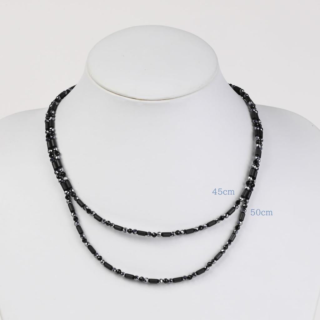 MIONO AIR SEVEN Черная шпинель Терагерц Магнитный Постоянный магнит Облегчает скованность Способствует кровообращению Регулируемый Медицинский Сделано в Японии Ожерелье, Сила,