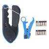 Coaxial Cable Crimper Wire Stripper with 10PCS Compression F Connector Coax Cable Compression Tool