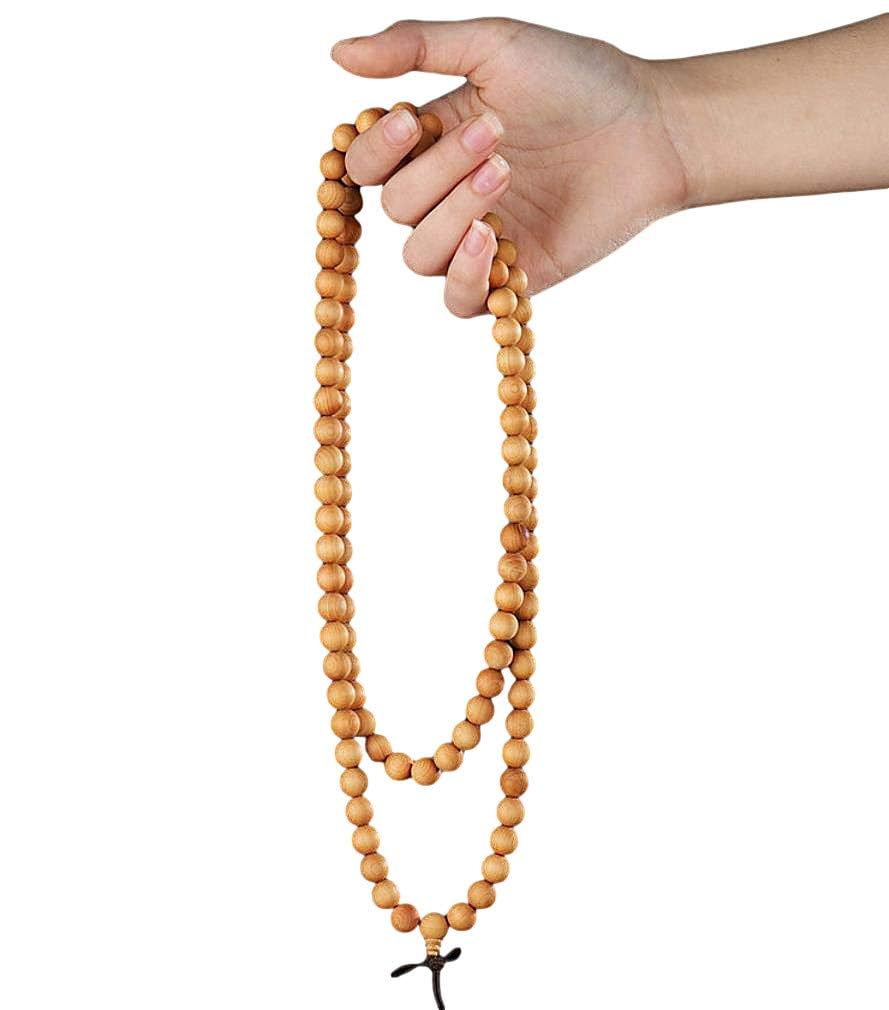 [SITEDAN] Buddhist Prayer Beads NecklaceBracelet for Men, 108 Beads (10mm), Women's Bracelet, Made of Wooden (Oakwood), with Herbal Scent