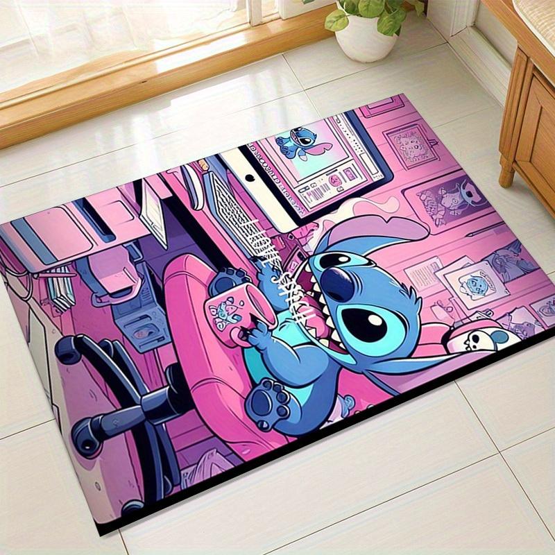 1pc. Cute Stitch Chair Cover Rug for Home Office Decor Gift - Pink Cartoon Character Floor Mat Outdoor Indoor Usez041075