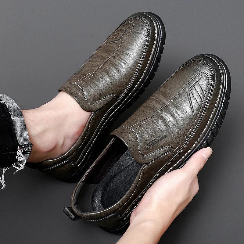 Fashion Men's Loafers Leather Flats Classics Driving Shoes Platform Footwear Men Casual Formal Business Shoes Zapatillas Para Hombre