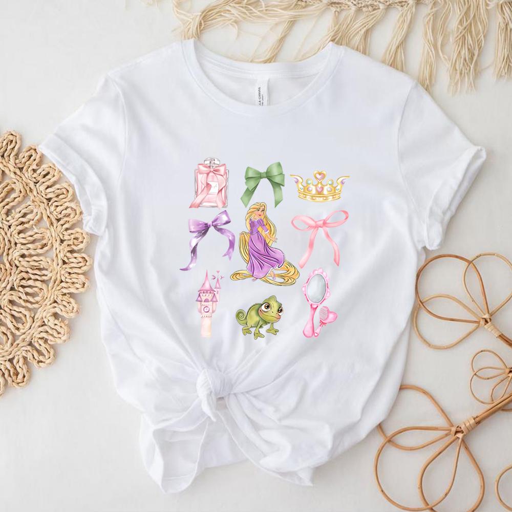 Aesthetic Tangled T-shirt Rapunzel Shirt Chasing Dreams Shirts Pascal Tee Harajuku Short Sleeves Tops Women Clothes Y2k Top