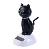 Black Eco Friendly Ornament Solar Toy Doll Dancing Cat Figure Shaking Head Cat Bobble Head Doll