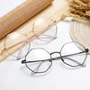 Men Vintage Anti Blue Light Glasses Frame Octagonal Women Lens Myopia Optical Mirror Simple Metal Anti-blue Clear Eyewear Frames