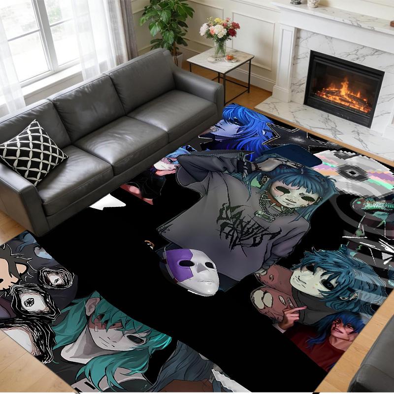 Anti‑Slip Crystal Velvet Floor Rug, Sally Face Design Carpet for Indoor Living Bedroom Home Decoration