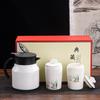 High-grade stewed teapot suet jade teacup cover, household light luxury business gifts can be printed, and the whole set of stewed teapots is