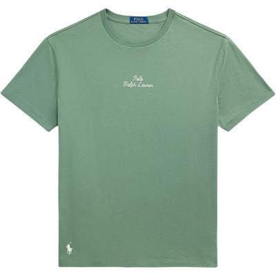 Polo Ralph Lauren Классический крой Однотонная вязаная спортивная футболка с логотипом унисекс Топы 710936585-029
