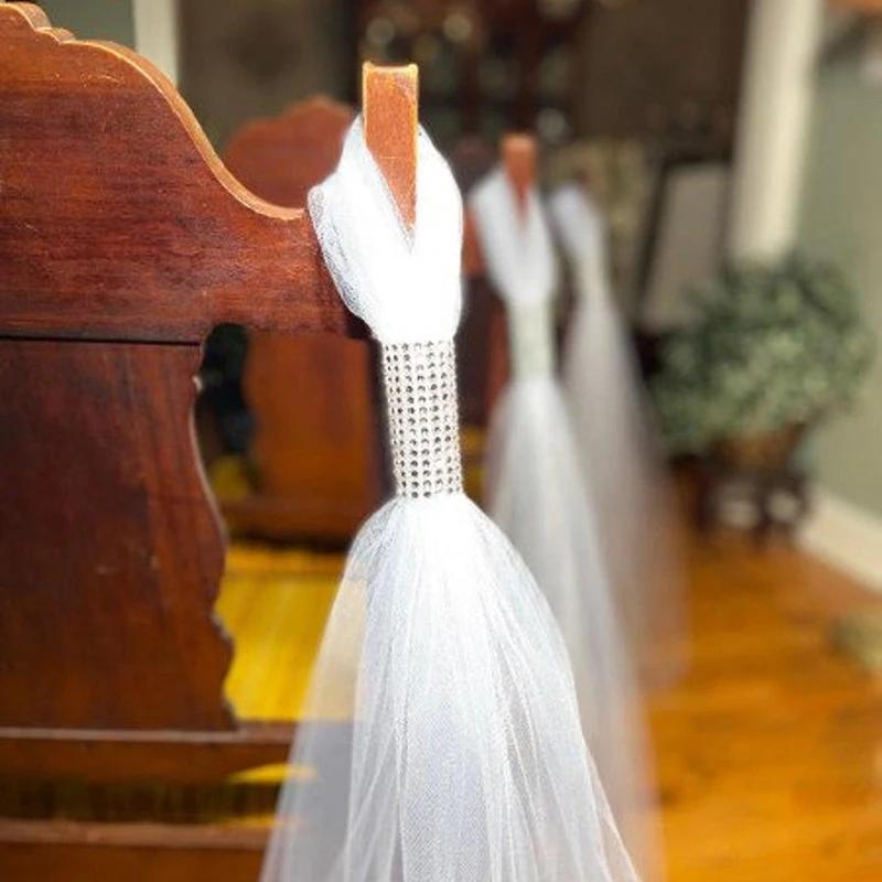 Wedding Engagement Bridal Shower Baby Shower Baptism Christening Church Event First 1st Communion Chair Bows Aisle Decoration