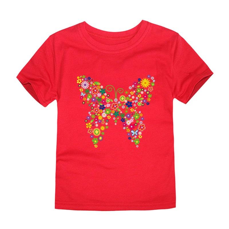 100% Cotton Toddler Girl T Shirt 2 To 3 4 5 6 7 8 9 10 11 12 13 14 Years Pink White Tshirt Flower Print Teenage Girls Tee Shirts