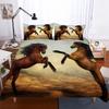 3D animal Лошадь Мягкий Комплект Пододеяльника+наволочки Коричнево-серый Комплект Покрывала на Кровать Размер Queen Размеры Комплекты Постельного Белья с Животными 5d Jogo De Cama Ful