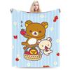 Мультяшное одеяло Rilakkuma, бархатное, для всех сезонов, дышащее, легкое, плед для постельного белья, коврик для автомобиля, штука