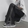 Men's Summer High Street Zipper Pants: Trendy European & American Hip-Hop Style, Loose, Casual, Straight Drape.