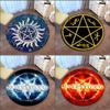 Сверхъестественный символ пентаграммы, ковер, круглый ковер, напольный коврик для гостиной, фланелевый нескользящий коврик, домашний декор