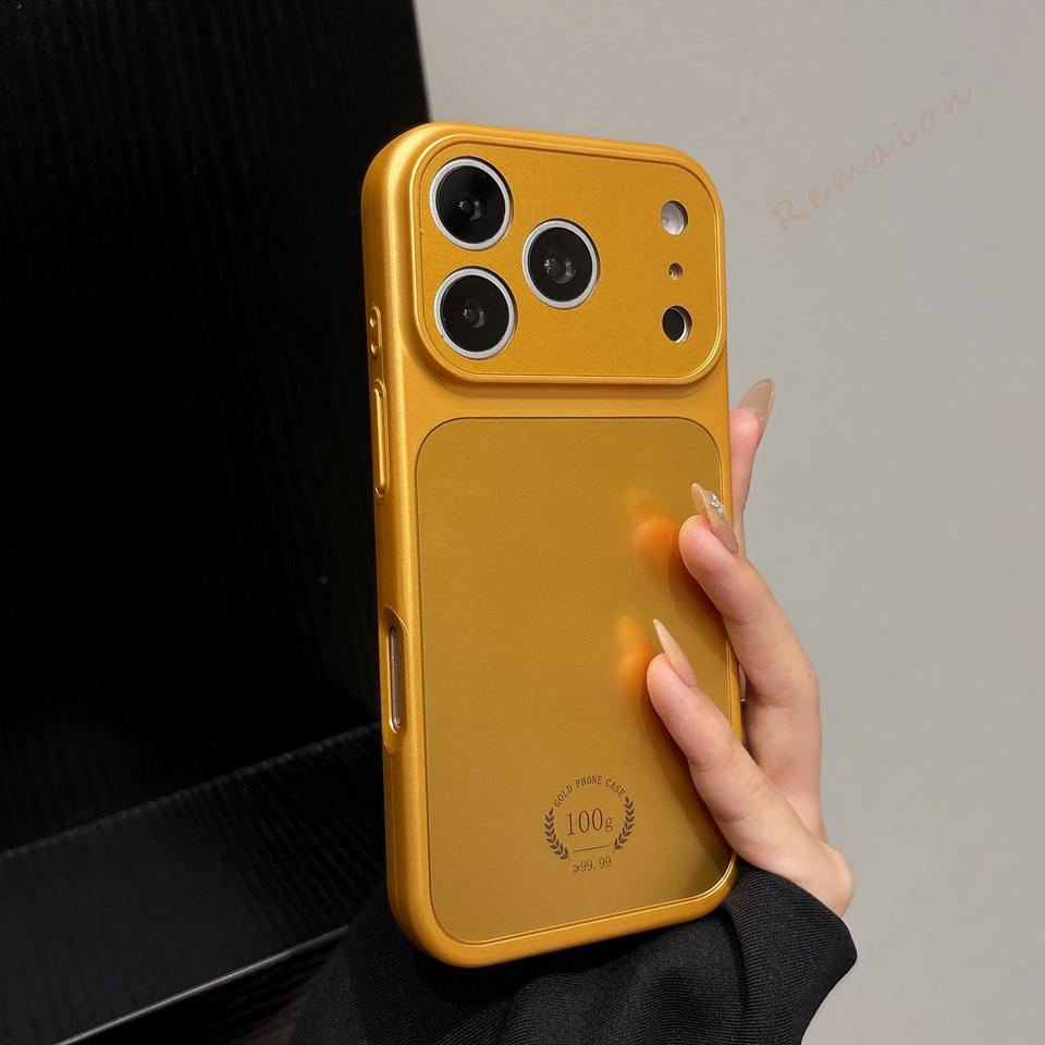 Магнитный чехол для телефона из закаленного стекла, золотой, для For Iphone 17 Air 11 12 13 14 1 16 Pro Max, чехол-защита с большим окном