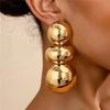 Golden Geometric Earrings Exaggerated Women Jewelry Retro Large Earrings Party Travel Gift