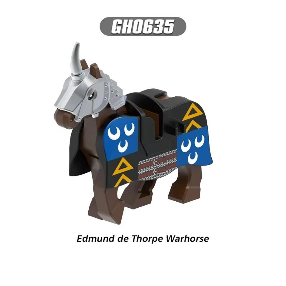 Средневековый MOC Боевой конь Строительные блоки Волк Рыцарь Фигурка Монстр Дикое животное Лиса Жираф Воробей Ворона Панда Модель Кирпич Игрушка K055