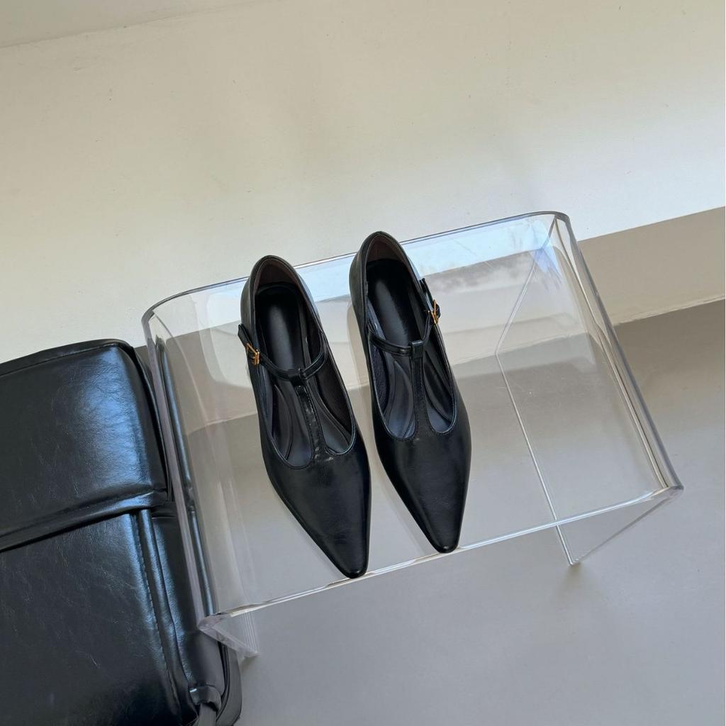 Shoes Women's Versatile 2025 Spring New French Retro Pointed Single Shoes Wedge Heel Temperament Women's Shoes Soft Sole Not Tired Feet