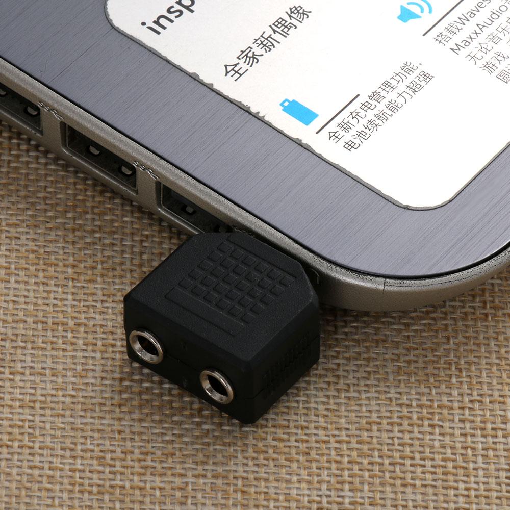 2pcs Interconnects TV Black 3.5mm To 2 RCA Female Male Y Splitter Audio Adapter Converter