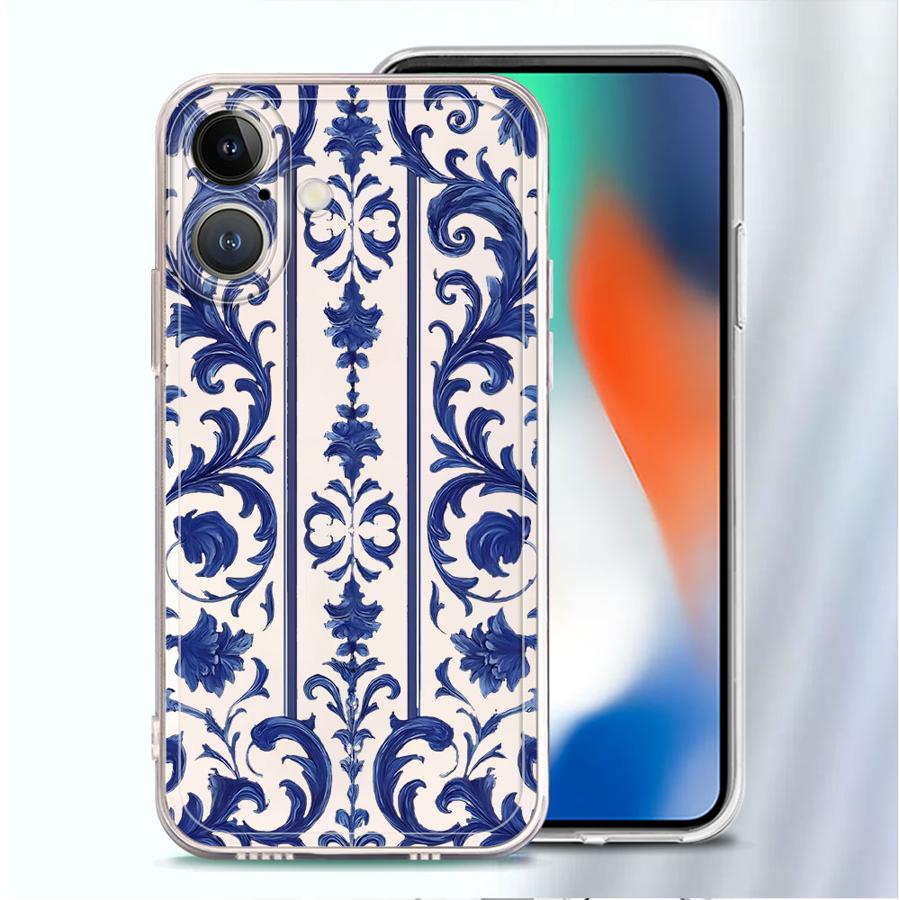 Мягкий чехол для телефона для iPhone 17 Pro Max 13 Pro 16 11 14 Plus Air 15 7 8 XS Max 12 Mini XR Минималистичные цветы