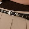 BT8068 Flower Stud Western Cowhide Belt 18mm