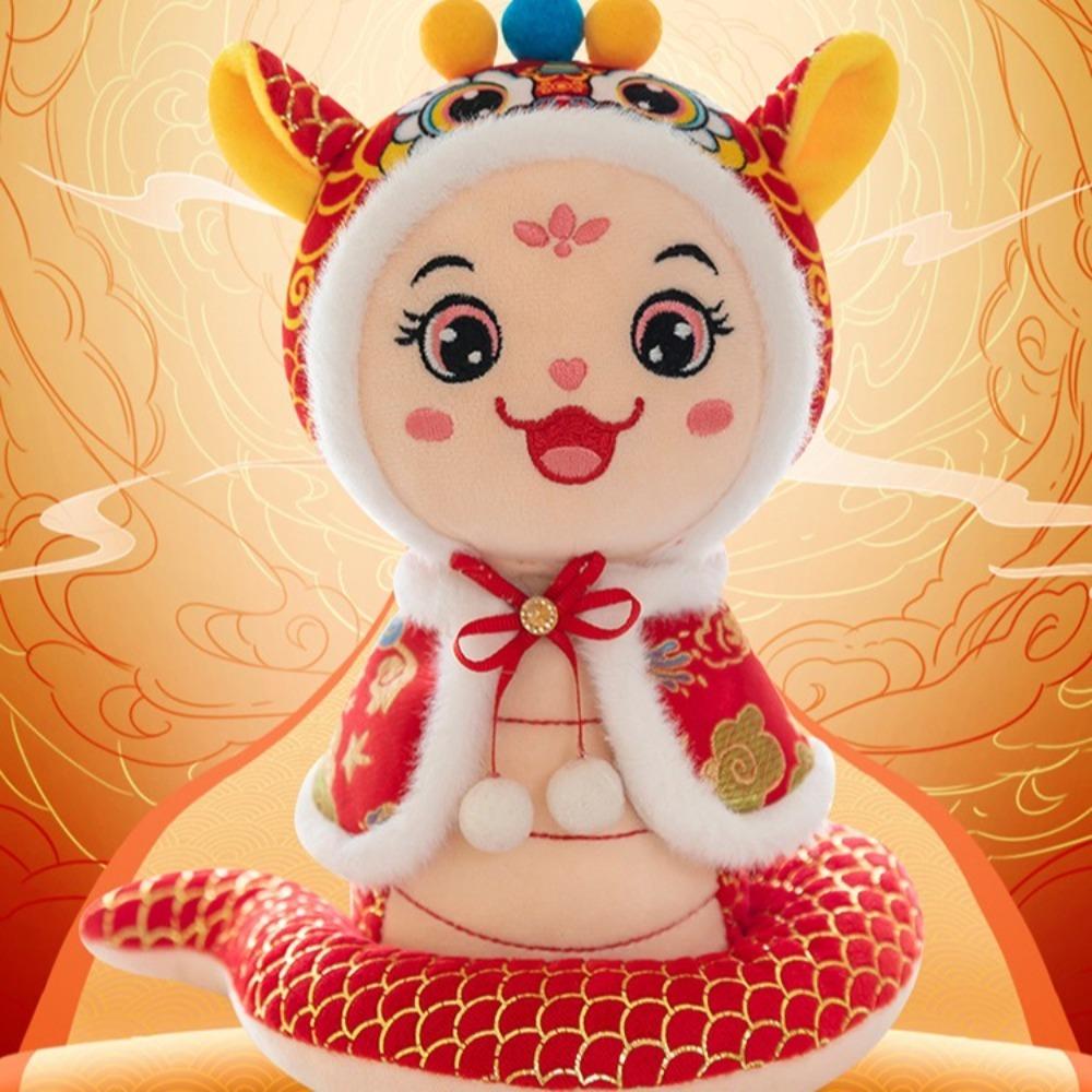 Большие глаза Богатство Змея Год Талисман Игрушка Бог Богатства Счастливая Змея Кукла Мягкие игрушки для девочек