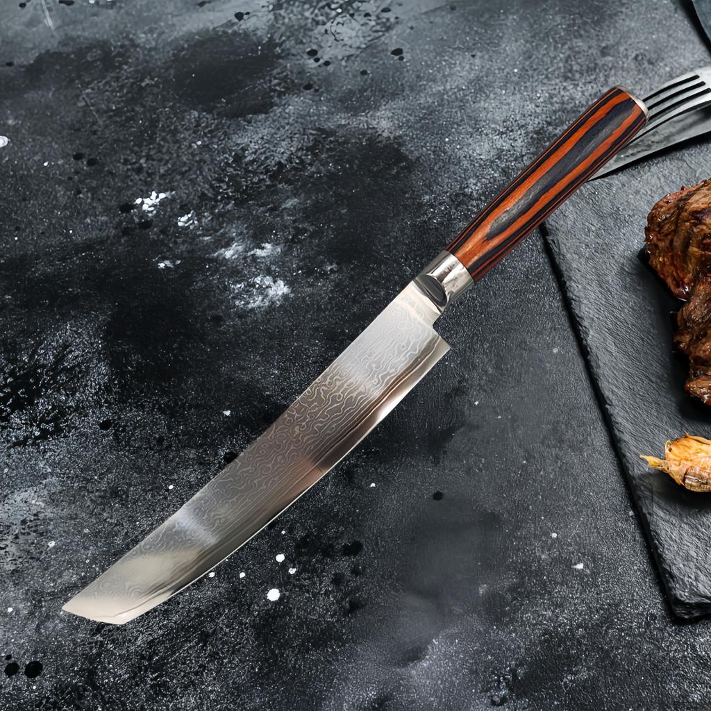 Кухонный нож из дамасской стали, поварской нож, мясницкий тесак, разделочный нож, нарезка барбекю, нож Кирицукэ, нож для суши, кухонные принадлежности