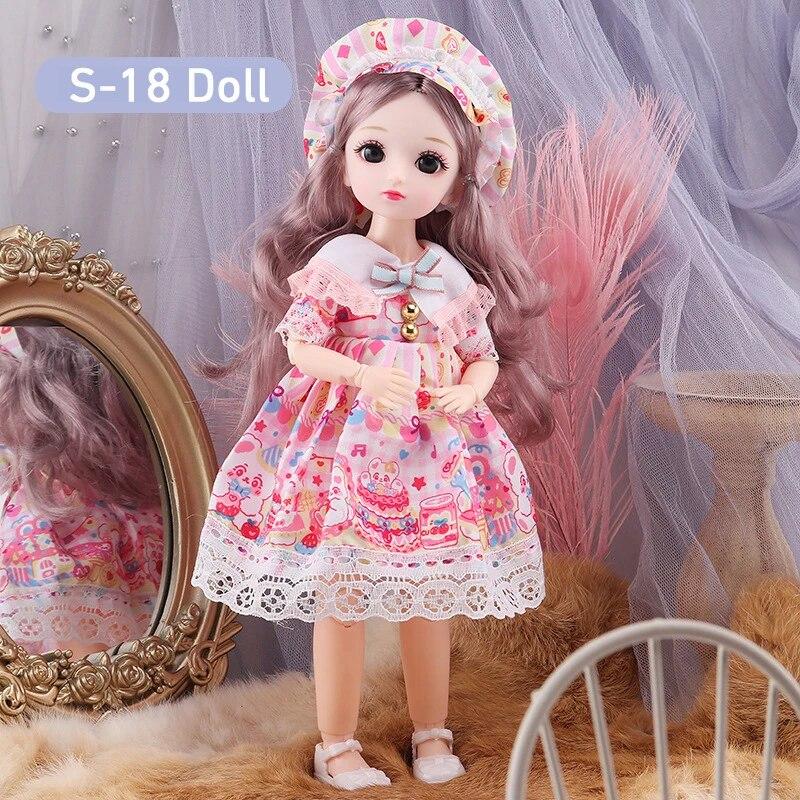 Кукла BJD для девочек, 30 см, аниме-кукла, 23 шарнира, подвижное тело с юбкой, шляпа, головной убор, игрушка «сделай сам»