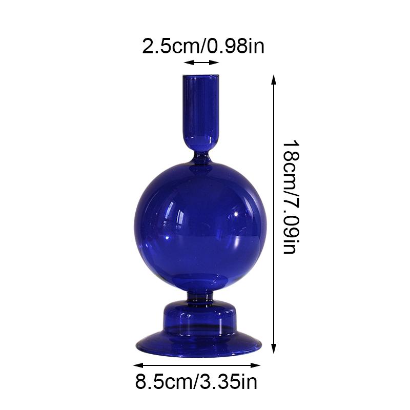 1 шт. Стеклянный подсвечник Ваза для цветов Домашний декор Стеклянный подсвечник Скандинавская ваза для цветов Поделки Винтажный романтический подсвечник