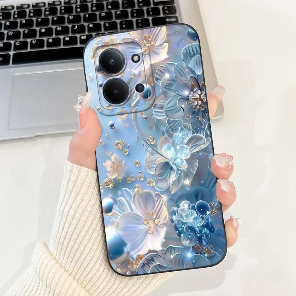 Для Xiaomi Poco C85 4G Красивый Чехол для Телефона с Рисунком Розы и Бантом Для Poco C85 C 85 4G Ударопрочные Мягкие Силиконовые Чехлы