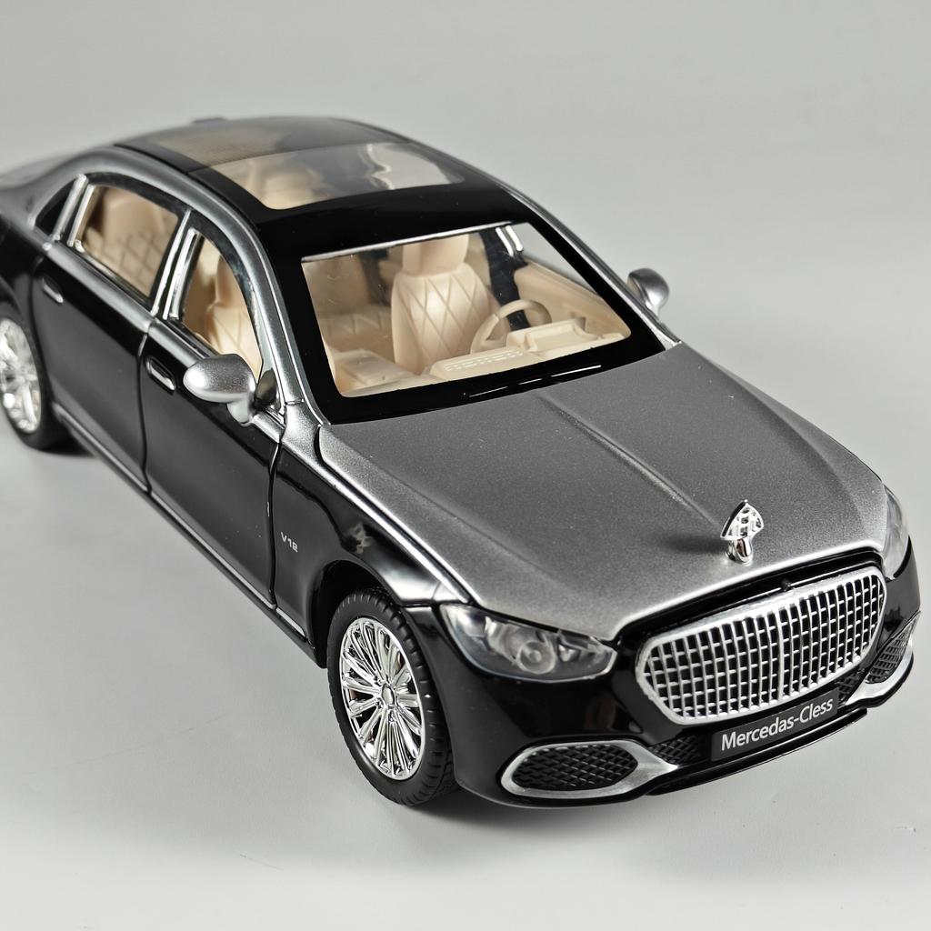 1:24 Mercedes Benz Maybach S680 Роскошный Лимузин Металлический Литой Модель Звук и Свет Детская Игрушка Коллекция Хобби Подарок для Мальчиков