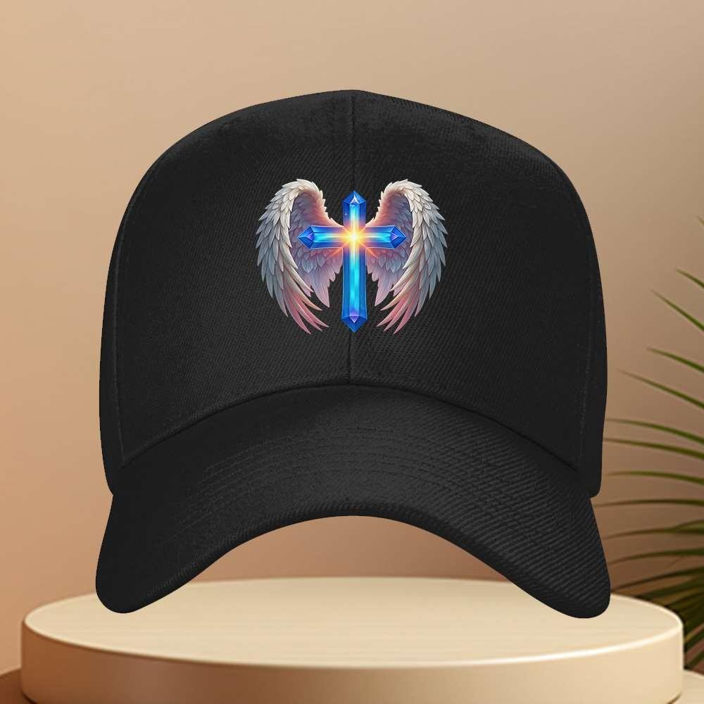 Crystal Cross And Wings Baseball Cap Unisex Adjustable Outdoor Golf Hat