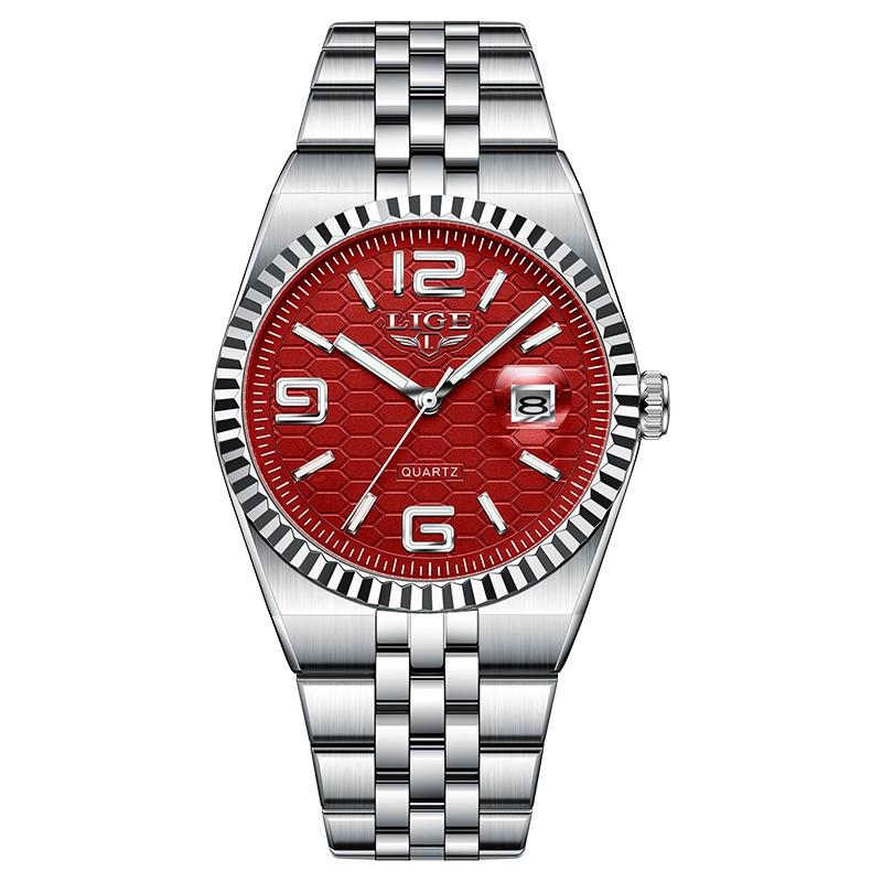 LIGE Business Mens Watches Elegant Quartz Wristwatches 30M Waterproof Luminous Steel Fashion Watches Mens Gifts Reloj Hombre