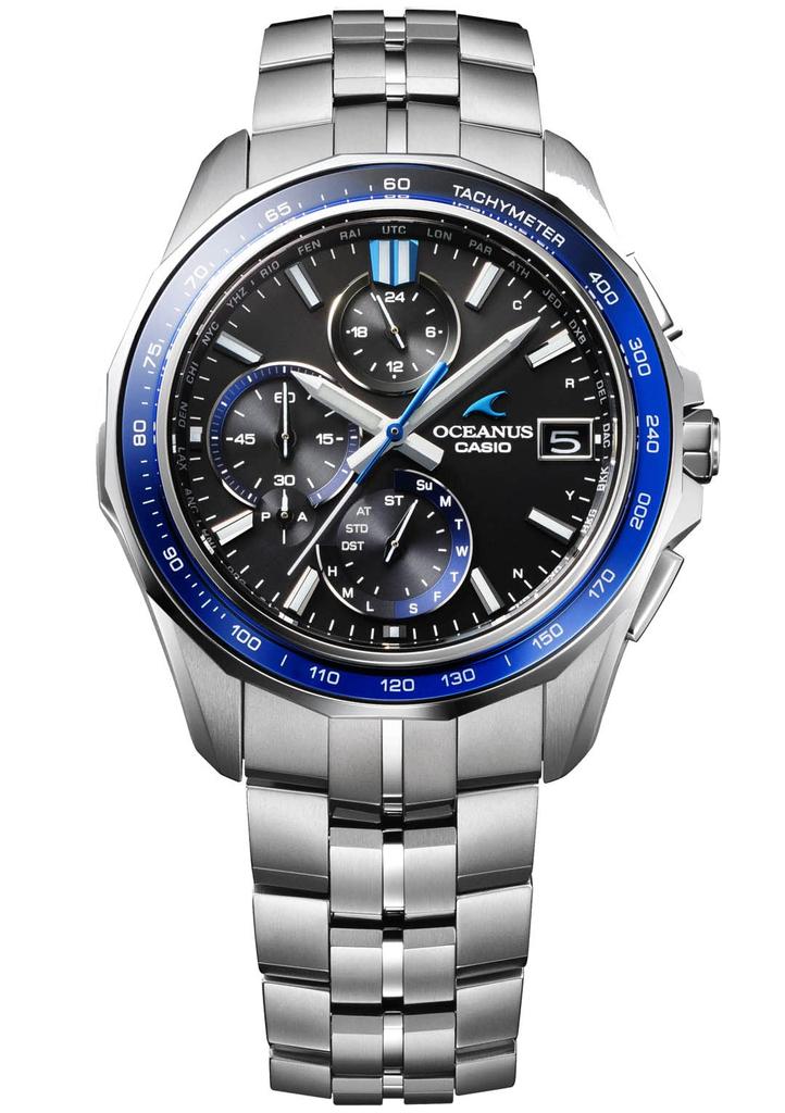 Часы Casio Oceanus Manta (OCW-S7000-1AJF) - Оригинальная японская модель, Bluetooth, Радиоуправляемые солнечные часы, Безель из сапфирового стекла, Мужские серебристые