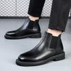 2025 Autumn and Winter New Black Martin Boots Leather Mid-tube Chelsea Boots Premium Short Boots Men's Casual Leather Boots