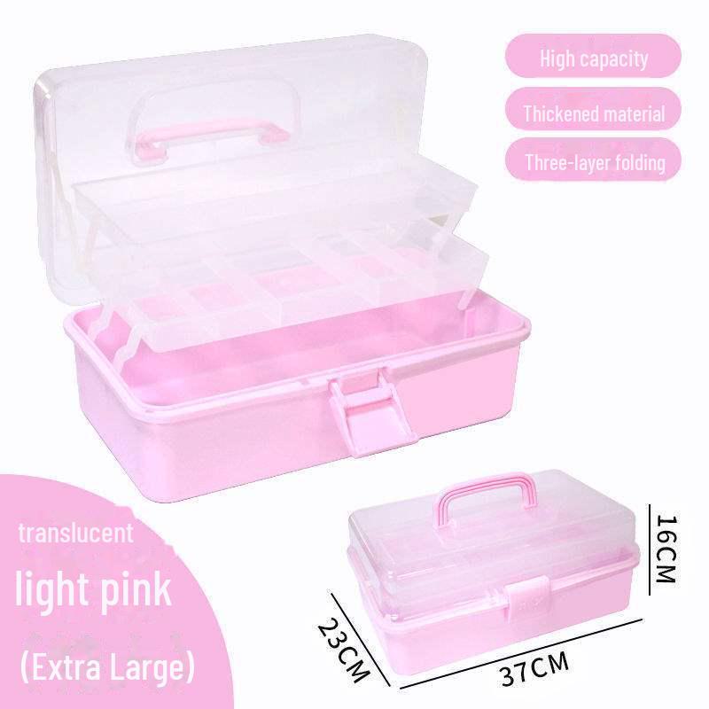 Большая вместимость, 3-слойная прозрачная коробка для хранения художественных инструментов и карандашей