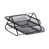 Mesh Desktop File Sorter Organizer Paper File Rack Multi Functional 2 Tiers File Tray Document Holder for Desktop Office Home