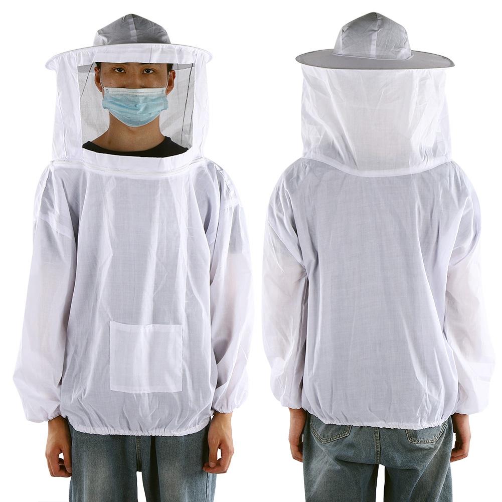 Защитная куртка-сетка для пчеловодства для улицы, дышащий пчелокостюм, аксессуар для пчеловода, белый