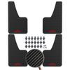 Car Universal Black RED Carbon Fiber Effect Splash Guards Mud Flaps Molded Mudguards Fender Cover Front Rear Styling Accessories
