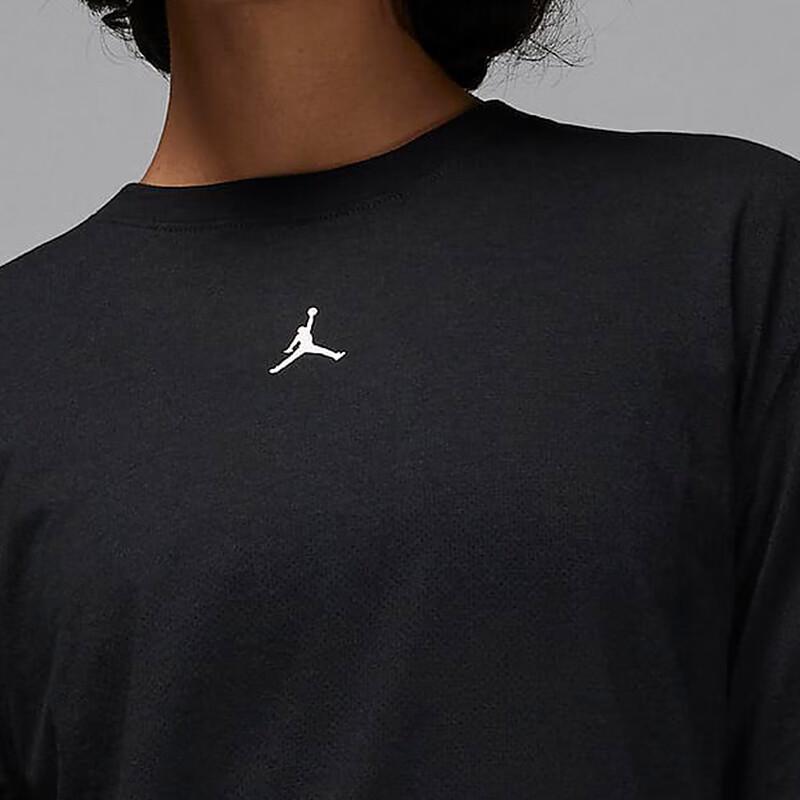 Jordan Сплошная цветная футболка с круглым вырезом и короткими рукавами с заниженными плечами, женские топы, черный FN5117-010