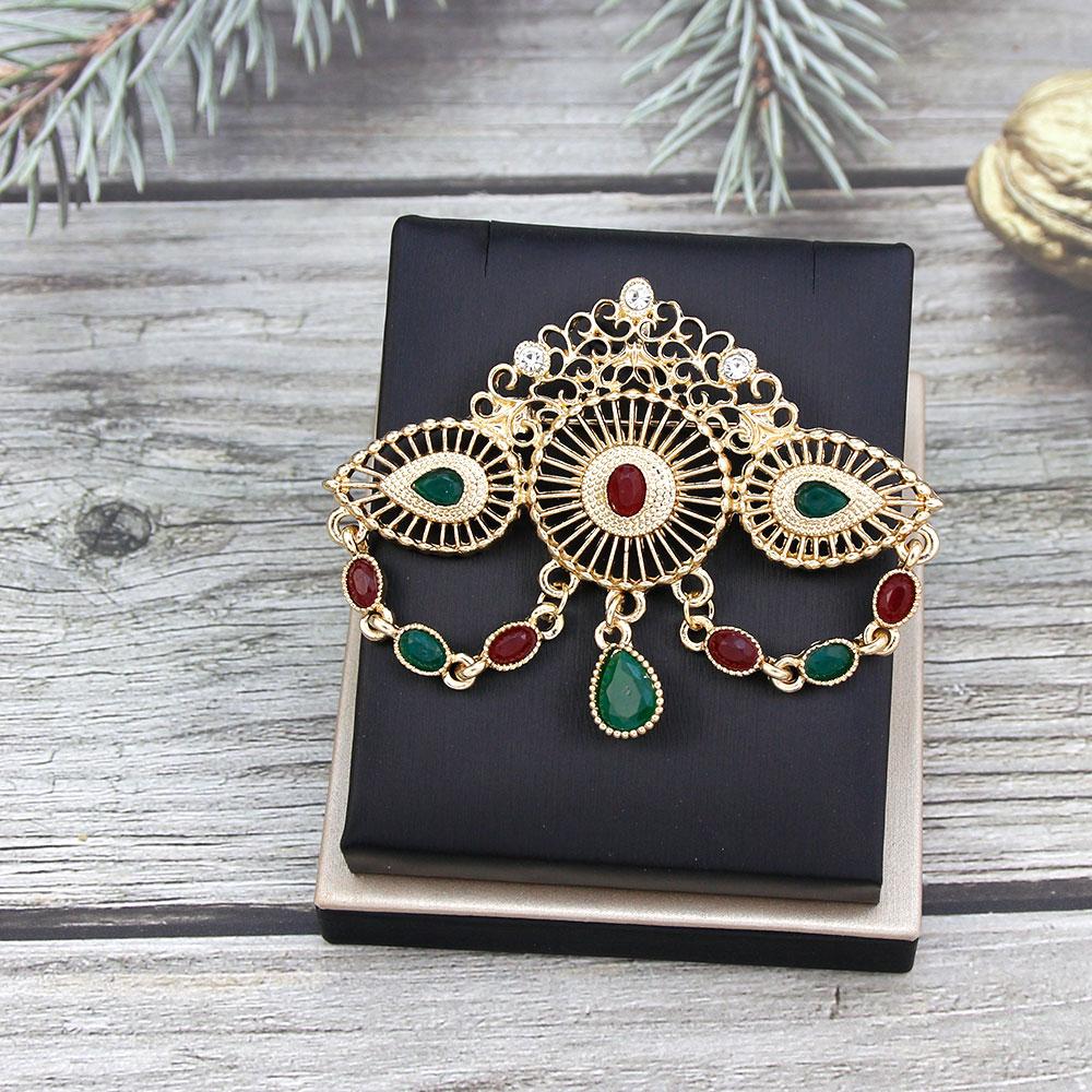 Women's Brooch Gold Crystal Jewelry Brown Brooch Bridal Dress Brooch