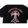 W360 CHROME HEARTS Лето 2026 Новый Высококачественный Хлопок Круглый Вырез Свободный Большой Размер Мужская и Женская Футболка Футболка для Пары