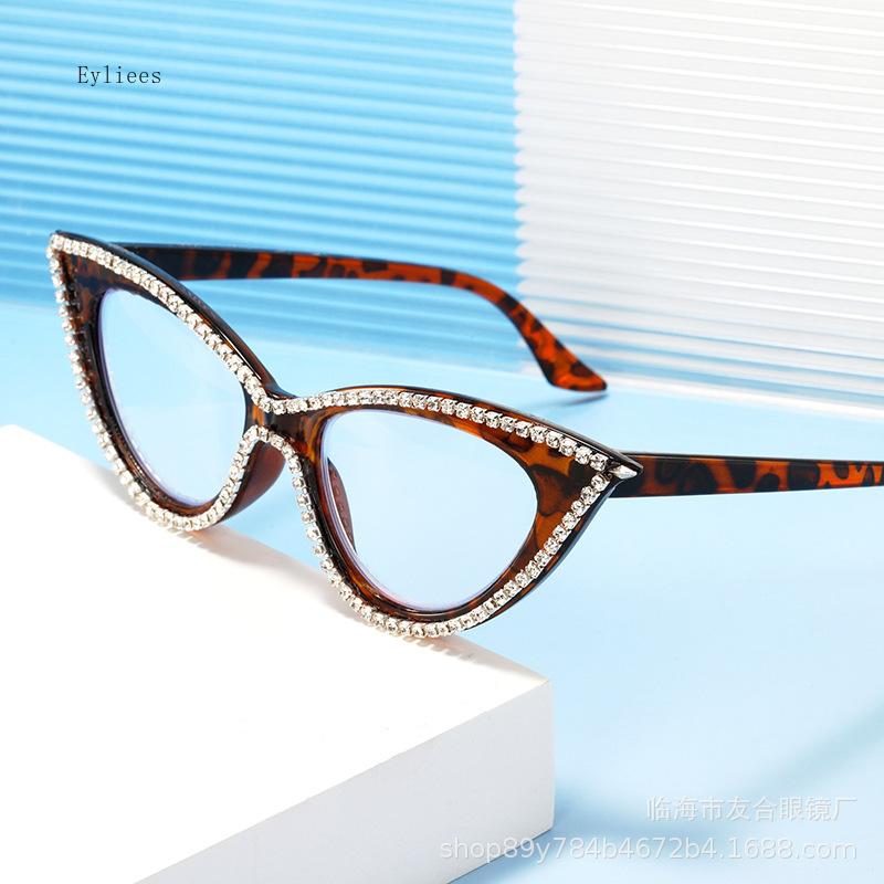 Новые очки для чтения «кошачий глаз» женские модные сверкающие рецептурные пресбиопические оптические очки для зрения +1.0~+4.0