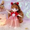 16 см 3D Комиксные Глаза Девочка Принцесса BABI Кукла Игрушки 1/8 BJD Суставы Подвижные Красивая Одежда Белая Кожа Детские Игрушки для Переодевания Подарки
