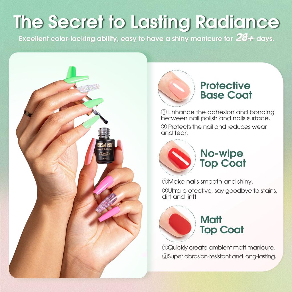 Набор гель-лаков для ногтей ROSALIND, 23 шт., долговечный блестящий УФ-светодиодный гель-лак для ногтей, температурный цветной гель-лак для женщин, дизайн ногтей своими руками