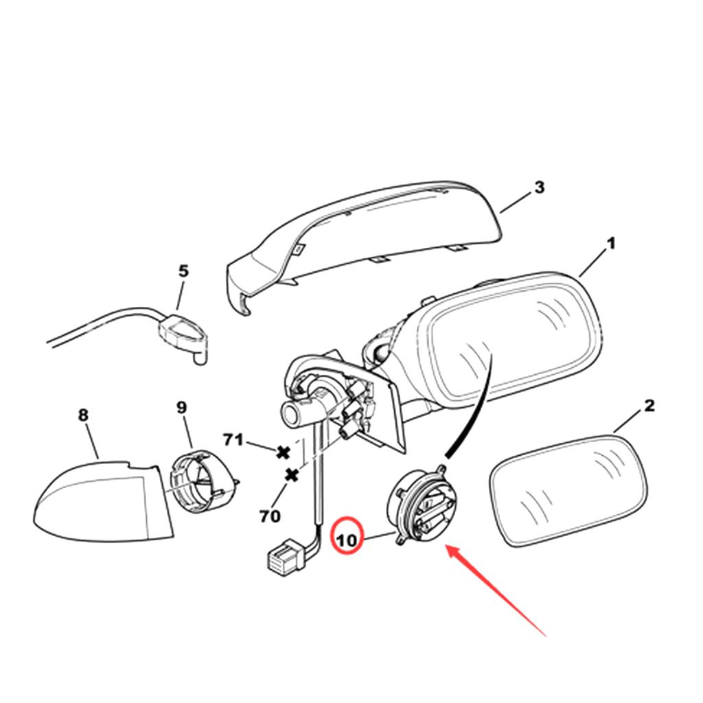 Front External Rear View Mirror Glass Control Motor Adjuster Actuator Compatible for 206 207 306 307 308 C2 C4 C5 660238