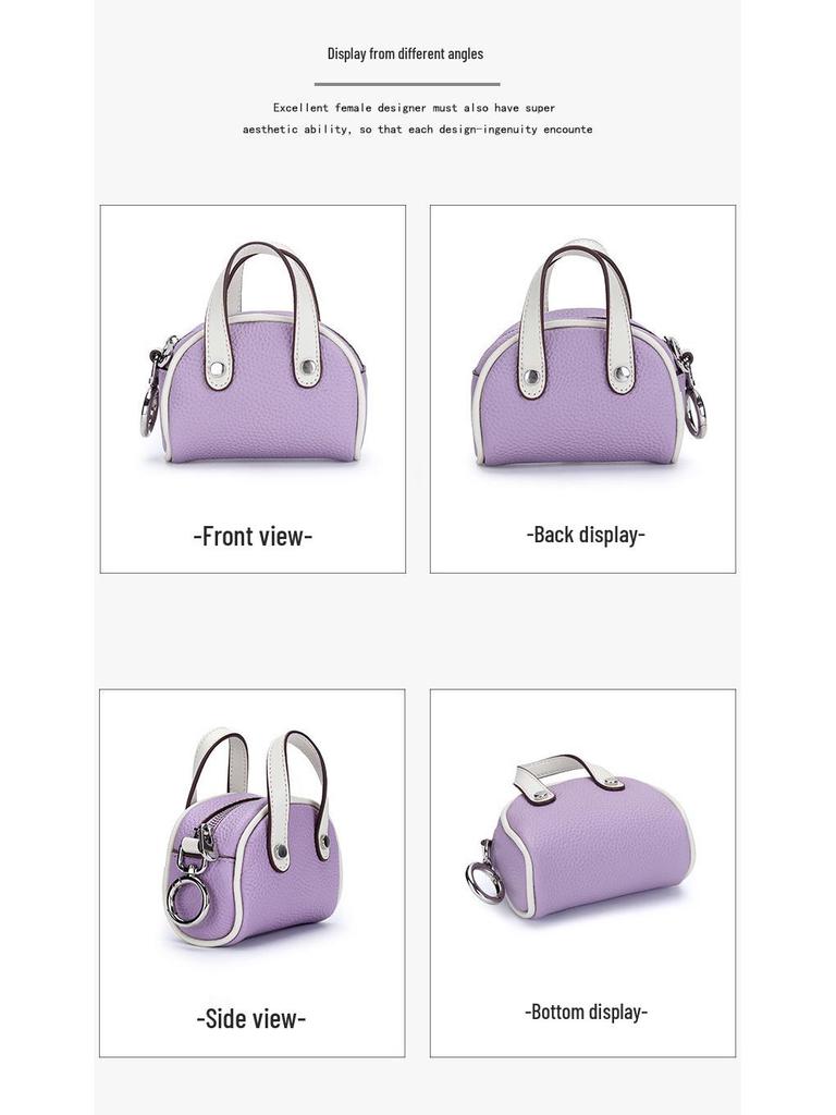 Мини-кошелек из натуральной кожи на шнурке - Женская сумочка для хранения помады в стиле боулинг