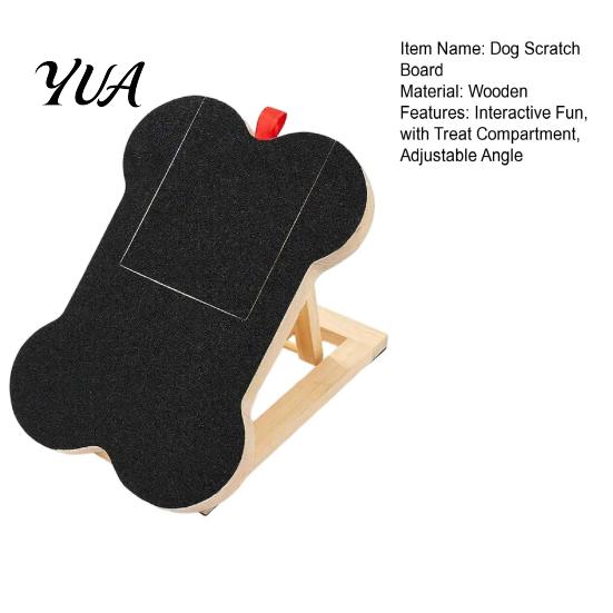 Adjustable Scratching Board for Dogs Dog Scratch with Treat Box, Wooden Pet Nail File Paw Care Station Pad, Interactive Toy Stress-free Dispensing
