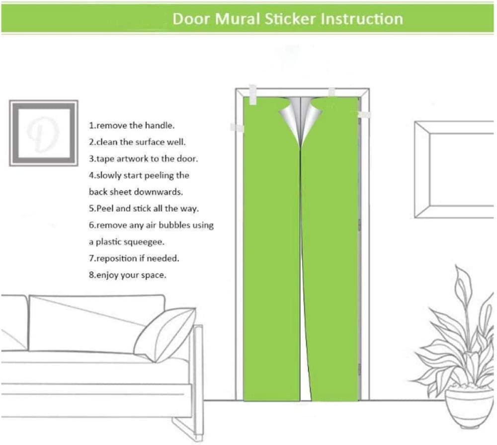 3D красочные наклейки на дверь гинкго билоба, настенная роспись гостиной, спальни, обои на дверь, наклейки на стену, самоклеящиеся, водонепроницаемый декор