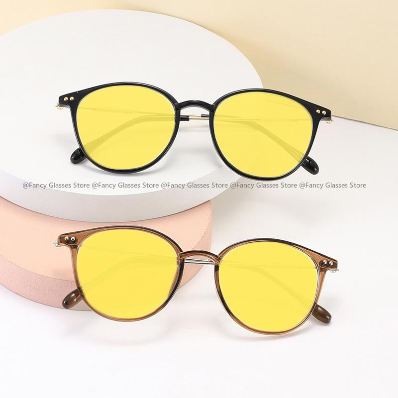 Очки для ночного видения с защитой от синего света, унисекс, роскошная оправа TR, солнцезащитные очки UV400, очки для зрения, мужские, женские, круглые, ультралегкие