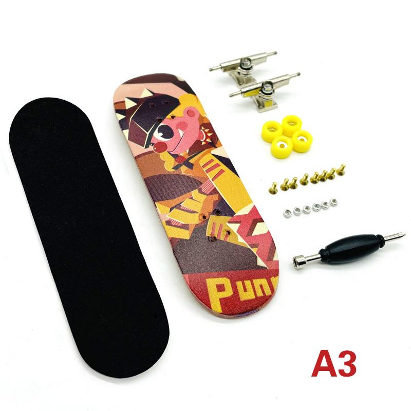 Finger Skateboard Bearing Wheels Skid Pad Maple Wood Finger Skateboard Alloy Stent Novelty Kids Toys